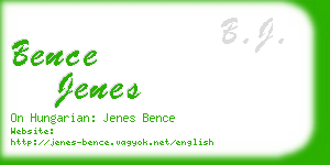 bence jenes business card